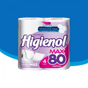 HIGIENOL MAX BLANCO SIMPLE HOJA 80mts X 40 unid